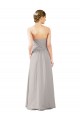 Oyster Argent Trapèze Sans bretelle Mousseline Longue Robes demoiselle d'honneur en Gros