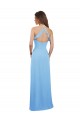 Periwinkle Trapèze Bretelles spaghetti Mousseline Longue Robes demoiselle d'honneur en Gros