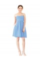 Periwinkle Trapèze Sans bretelle Mousseline Courte Robes demoiselle d'honneur / Robes de cocktail en Gros
