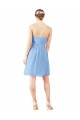 Periwinkle Trapèze Sans bretelle Mousseline Courte Robes demoiselle d'honneur / Robes de cocktail en Gros
