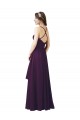 Pourpre Fourreau Mousseline Longue Robes demoiselle d'honneur en Gros