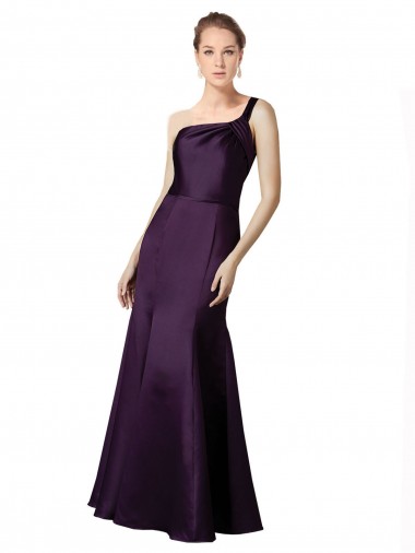 Pourpre Sirène Satiné Longue Robes demoiselle d'honneur / Robes de bal en Gros
