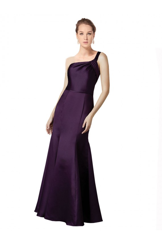 Pourpre Sirène Satiné Longue Robes demoiselle d'honneur / Robes de bal en Gros