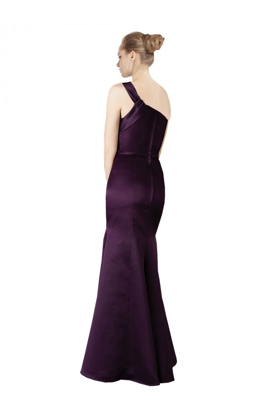 Pourpre Sirène Satiné Longue Robes demoiselle d'honneur / Robes de bal en Gros