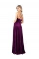 Pourpre Trapèze Scoop Col V Velours Stretch Longue Formelles Robes demoiselle d'honneur / Robes de soirée / Robes de bal en Gros