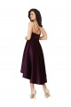 Pourpre Trapèze Scoop Neck Satiné Courte Asymétrique Robes demoiselle d'honneur / Robes de bal en Gros