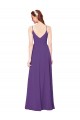 Prune Fourreau Col Haut Mousseline Longue Robes demoiselle d'honneur en Gros