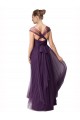 Prune Trapèze Tulle Longue Robes demoiselle d'honneur en Gros