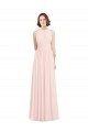 Rose 42 Trapèze Licou Mousseline Longue Robes demoiselle d'honneur en Gros