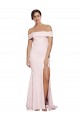 Rose Fourreau Col Carré Balayage train Crêpe Stretch Longue Formelles Robes demoiselle d'honneur / Robes de soirée / Robes de bal en Gros