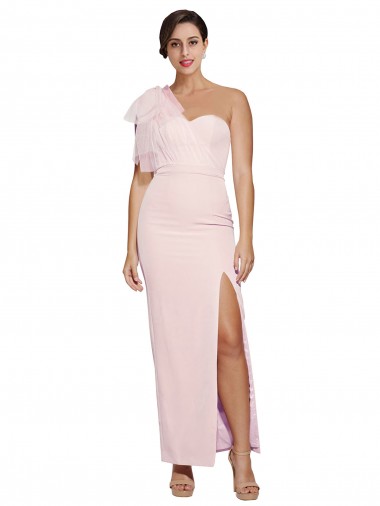 Rose Fourreau Crêpe Stretch Longue Formelles Robes demoiselle d'honneur / Robes de soirée / Robes de bal en Gros