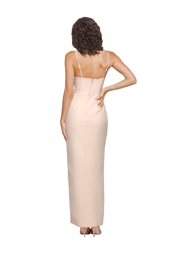 Fourreau Sans bretelle Crêpe Stretch Longue Robes demoiselle d'honneur / Robes de bal en Gros