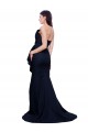 Bleu marine foncé Fourreau Sans bretelle Balayage train Crêpe Stretch Longue Robes demoiselle d'honneur / Robes de bal en Gros