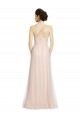 Rose Trapèze Bretelles spaghetti Tulle Longue Robes demoiselle d'honneur en Gros