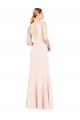 Rose Trapèze Col V Crêpe Stretch Longue Formelles Robes demoiselle d'honneur / Robes de soirée / Robes de bal en Gros