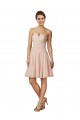 Rose Trapèze Mousseline Dentelle Courte Robes demoiselle d'honneur / Robes de cocktail en Gros