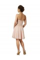 Rose Trapèze Mousseline Dentelle Courte Robes demoiselle d'honneur / Robes de cocktail en Gros