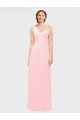 Rose Trapèze Mousseline Longue Robes demoiselle d'honneur en Gros