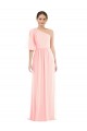 Rose Trapèze Mousseline Longue Robes demoiselle d'honneur en Gros
