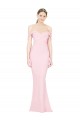Rose Trapèze Sans bretelle Crêpe Stretch Longue Formelles Robes demoiselle d'honneur / Robes de soirée / Robes de bal en Gros