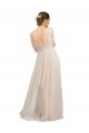 Rose Trapèze Scoop Tulle Longue Robes demoiselle d'honneur en Gros
