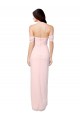 Rose Trapèze Épaule Dénudée Sans bretelle Mousseline Longue Asymétrique Robes demoiselle d'honneur en Gros
