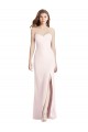 Rose Trompette Sans bretelle Crêpe Stretch Longue Robes demoiselle d'honneur / Robes de bal en Gros