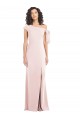 Rose Trompette Épaule Dénudée Crêpe Stretch Longue Formelles Robes demoiselle d'honneur / Robes de soirée / Robes de bal en Gros