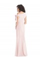 Rose Trompette Épaule Dénudée Crêpe Stretch Longue Formelles Robes demoiselle d'honneur / Robes de soirée / Robes de bal en Gros