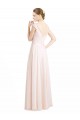 Rose crème Trapèze Mousseline Dentelle Longue Robes demoiselle d'honneur en Gros