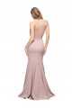 Rose poussiéreux Fourreau Col Haut Balayage train Crêpe Stretch Longue Formelles Robes demoiselle d'honneur / Robes de soirée / Robes de bal en Gros