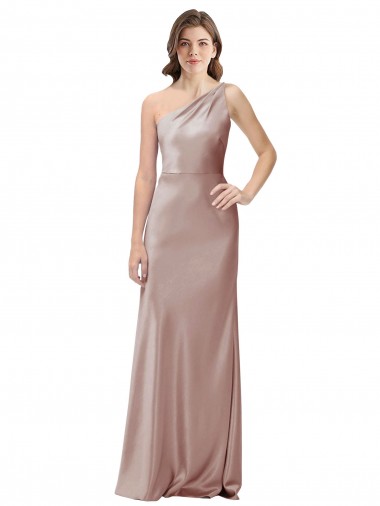 Rose poussiéreux Fourreau Satiné Stretch Longue Formelles Robes demoiselle d'honneur / Robes de soirée / Robes de bal en Gros