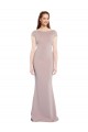 Rose poussiéreux Sirène Col Bateau Crêpe Stretch Longue Formelles Robes demoiselle d'honneur / Robes de soirée / Robes de bal en Gros
