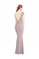 Rose poussiéreux Sirène Col Bateau Crêpe Stretch Longue Formelles Robes demoiselle d'honneur / Robes de soirée / Robes de bal en Gros