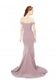 Rose poussiéreux Sirène Épaule Dénudée Balayage train Crêpe Stretch Longue Formelles Robes demoiselle d'honneur / Robes de soirée / Robes de bal en Gros
