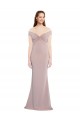 Rose poussiéreux Sirène Épaule Dénudée Col V Crêpe Stretch Longue Formelles Robes demoiselle d'honneur / Robes de soirée / Robes de bal en Gros