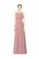 Rose poussiéreux Trapèze Col Haut Mousseline Longue Robes demoiselle d'honneur en Gros