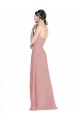 Rose poussiéreux Trapèze Mousseline Longue Robes demoiselle d'honneur en Gros