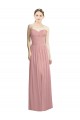 Rose poussiéreux Trapèze Sans bretelle Mousseline Longue Formelles Robes demoiselle d'honneur / Robes de soirée en Gros