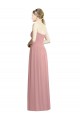 Rose poussiéreux Trapèze Sans bretelle Mousseline Longue Formelles Robes demoiselle d'honneur / Robes de soirée en Gros