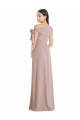Rose poussiéreux Trapèze Épaule Dénudée Crêpe Stretch Longue Formelles Robes demoiselle d'honneur / Robes de soirée / Robes de bal en Gros