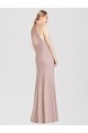Rose poussiéreux Trompette Licou Crêpe Stretch Longue Robes demoiselle d'honneur en Gros