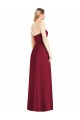 Rose vif Trompette Col V Sans bretelle Mousseline Longue Robes demoiselle d'honneur en Gros