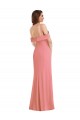 Rose vif Trompette Crêpe Stretch Longue Robes demoiselle d'honneur / Robes de bal en Gros