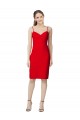 Rouge Fourreau Crêpe Stretch Courte Robes demoiselle d'honneur / Robes de soirée / Robes de cocktail en Gros