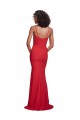 Rouge Sirène Bretelles spaghetti Crêpe Stretch Longue Formelles Robes demoiselle d'honneur / Robes de soirée / Robes de bal en Gros