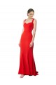 Rouge Sirène Col Haut Crêpe Stretch Longue Formelles Robes demoiselle d'honneur / Robes de soirée / Robes de bal en Gros