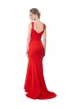 Rouge Sirène Col Haut Crêpe Stretch Longue Formelles Robes demoiselle d'honneur / Robes de soirée / Robes de bal en Gros