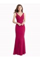 Rouge Sirène Col V Mousseline Longue Robes demoiselle d'honneur / Robes de bal en Gros