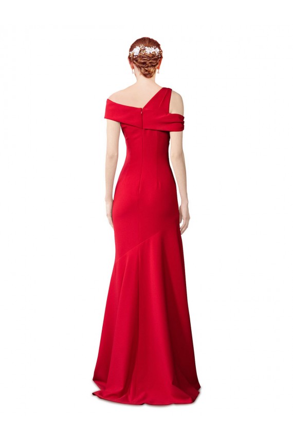 Rouge Sirène Crêpe Stretch Longue Formelles Robes demoiselle d'honneur / Robes de soirée / Robes de bal en Gros